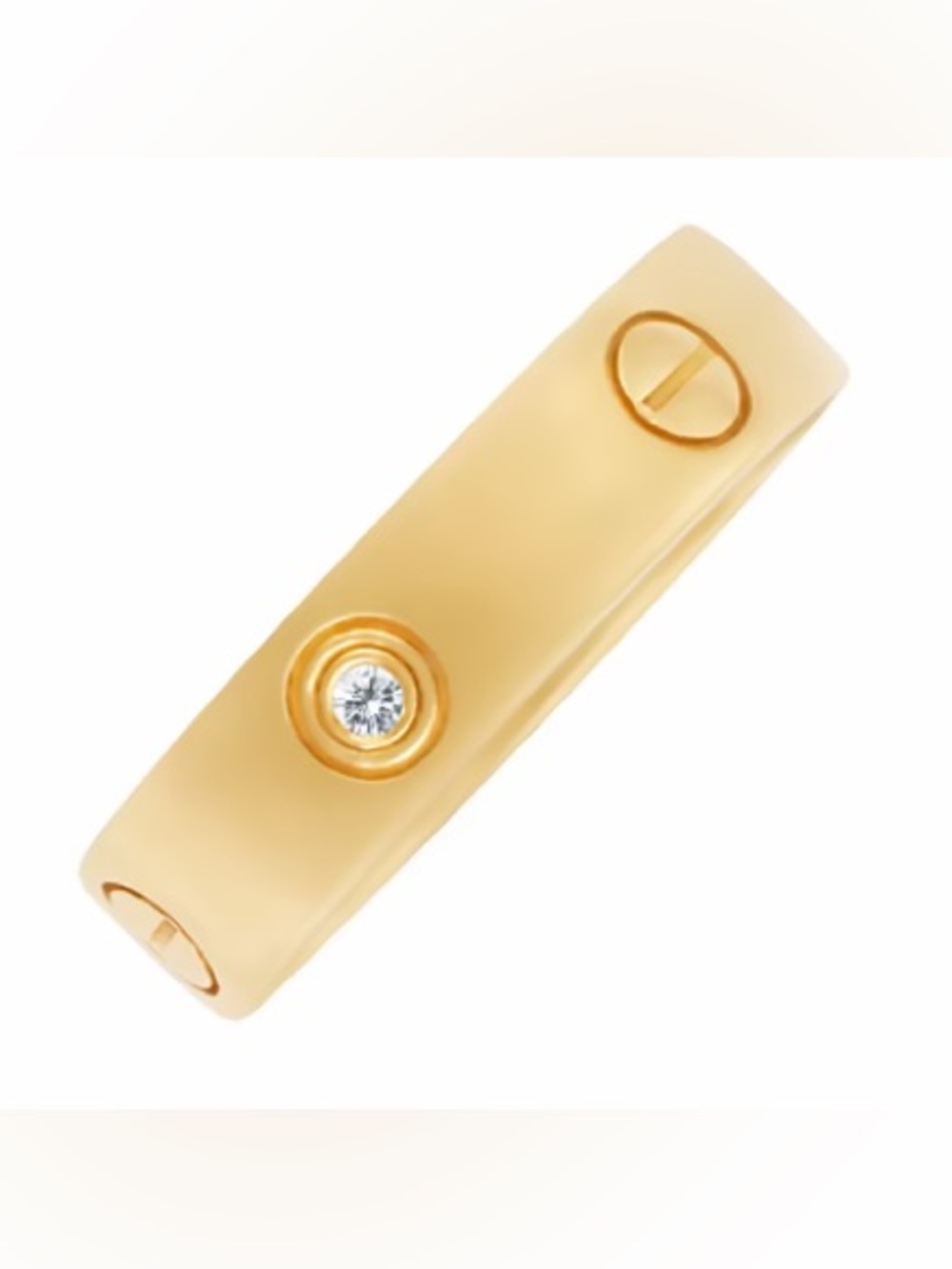 18K Gold 3 Diamond 3 Screw Love  Luxury Fashion Ring No Fade Engraved Unisex